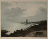 Manuel Robbe, Les Sardinieres, colour aquatint