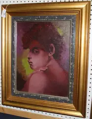 Piero Nincheri, Head and Shoulders Portrait of a Young Mythical-like Man, 1986, oil on canvas