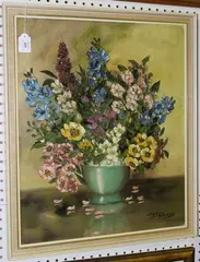 S.P.A. Atkinson, Study of Flowers, oil on canvas