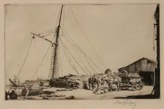 George Soper, Pit Props for the Trenches, monochrome etching