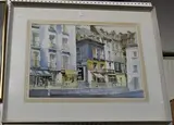 Keith A. Jordan, View of a French Street, watercolour
