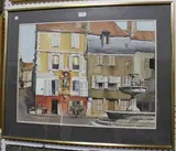 Keith A. Jordan, Place St Nicholas Auxerre (Yonne), watercolour