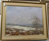 Roy Perry, Snowy Sussex Landscape, oil on board