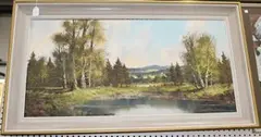 Joseph Frühmesser, Landscape with Pond, oil on canvas