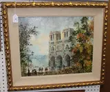 S. Duran, View of Notre Dame, oil on canvas
