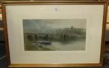 Peter Deakin, View of a Bridge and Church, possibly in Sussex, 1871, watercolour