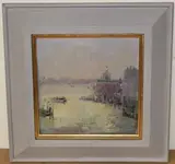 Marion Starr, I wish I was in Venice, Dogana, oil on board