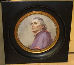 F.J. Graham, Tondo Miniature Portrait of a Cardinal, watercolour on ivory