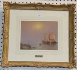 Raymond Gilronan, Coastal View with Sailing Boats, oil on canvas-board