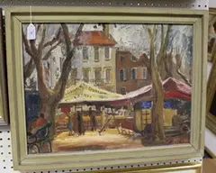 Market, St Tropez by Rosemary Rutherford, oil on canvas, sold Oct 2014