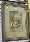 Francesco Coleman, Italian Street Vendors, watercolour