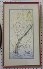 David Barber, Study of a Kingfisher, watercolour