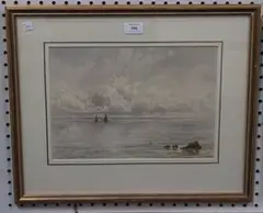 George Bedford, View of Yachts sailing offshore, 1883, watercolour