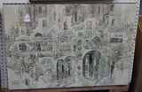 Jan Wenczka, View of a Building, mixed media on canvas
