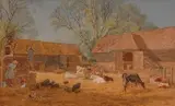 Basil Bradley, Farmyard, Winter Hill near Marlow, Berks, 1878, watercolour with touches of gouache