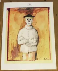 Carlo Cattaneo, Study of an Italian Clown, mixed media