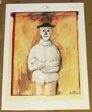 Carlo Cattaneo, Study of an Italian Clown, mixed media