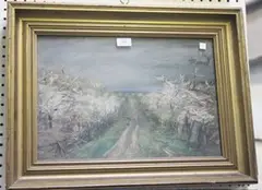 Ludwig Dettmann, View of a Lowlands Orchard, pastel