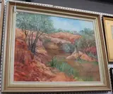 Denise Shaw, Waterhole, Mt Margaret, Queensland, oil on canvas