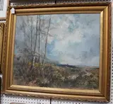 Philip E. Stretton, Woman walking past Silver Birch Trees, 1918, watercolour with gouache