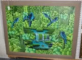 Lily Honson, Birds in a Haitian Landscape, acrylic on canvas