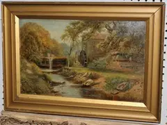 View of a Watermill by J. Syer, oil on board, sold Aug 2014