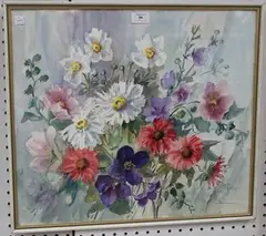 Joan Phillips, Still Life Study of Summer Flowers, watercolour