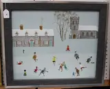 John Grant, Figures skating on a Frozen Pond, acrylic on board