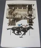 Bengt Böckman, Horse Racing Scenes, three coloured etchings with aquatint