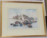 Charles A. Jaques, Castle Cornet, St Peter Port' (View of the Guernsey Harbour), watercolour