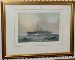 W. Cluett, Study of a Warship, watercolour