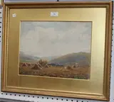 Vivian Rolt, Cornfield, Cuckmere Valley, watercolour