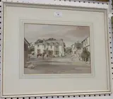 Charles William Taylor, View of Grey Point Hotel, Findon, watercolour with touches of ink
