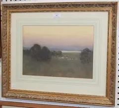 Early Evening, Essex by Harry T. Hine, watercolour, sold Jul 2014