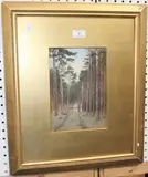 James Thomas Watts, View of Woodland Track, watercolour