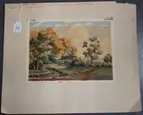Eric Slater, Downland View, watercolour