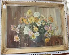 A. Nikolsky, Dahlias, oil on canvas