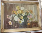 A. Nikolsky, Dahlias, oil on canvas