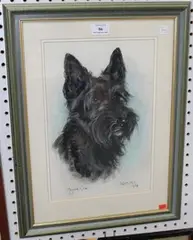Marjorie Cox, Nikki' (Study of a Black Scottish Terrier), 1964, pastel