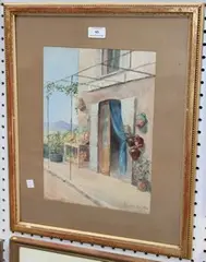 L. Simkin, View of Café Buvette, watercolour