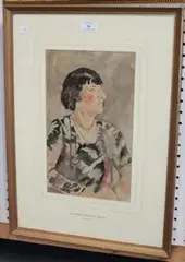 Half Length Portrait of a Lady by Henry Havelock Allan, 1931, watercolour, sold Jul 2014