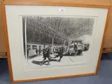 Claude Allin Shepperson, Wounded Soldiers at Waterloo Station, monochrome lithograph