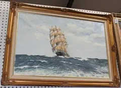 R. Branley, Golden West, American Clipper, oil on canvas