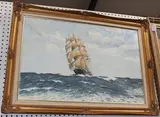 R. Branley, Golden West, American Clipper, oil on canvas