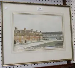 Christopher D. Arnold, Buckler's Hard, Southampton Water, Hants, watercolour with touches of gouache over pencil traces