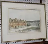 Christopher D. Arnold, Buckler's Hard, Southampton Water, Hants, watercolour with touches of gouache over pencil traces