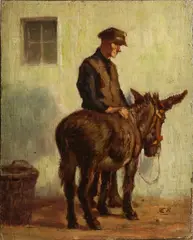 Evert Rabbers, Boer met ezel, Olieverf op linnen