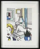 Roy Lichtenstein, Naakte lezende vrouw op bed, Lithografie op papier