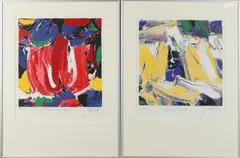 2x J.A. Smit, Tulpen, Lithografieën
