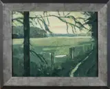 Cornelis Kloos, Hollands landschap, Olieverf op paneel